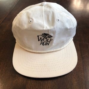 Vintage rope detail wolf run flat bill cap